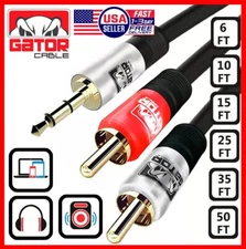 3.5mm AUX to 2 RCA Stereo Cable Y Splitter Audio Male Cord Adapter Plug