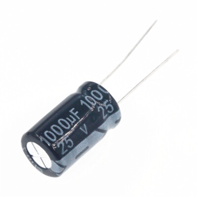 20pcs 25v 1000µF 105°C Aluminum Electrolytic Capacitors – 10x16mm Radial – CX
