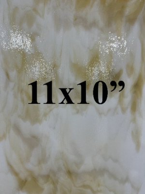 11x10''- Stained Glass Sheet Warm White Light Amber Double Roll Fusible 90COE