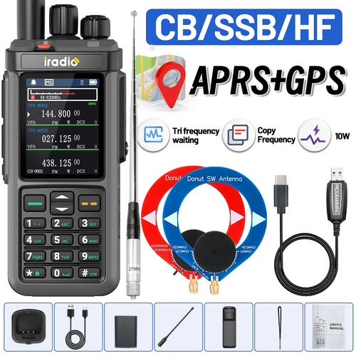 For Iradio UV-98 PLUS GPS APRS Walkie Talkie 10W AM SW HF Cross Band Repeater - Picture 10 of 33