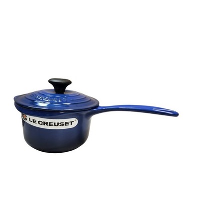 NWT Le Creuset Cast Iron Signature Saucepan 1.2L / 1-1/4qt ~ COBALT Blue 16cm **