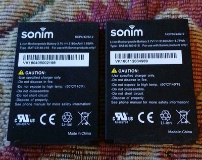 2 OEM AT&T SONIM XP5 XP5700 REPLACEMENT BATTERIES BAT-03180-01S 3180mAh 3.7V