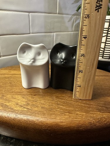 Cerámica MCM Hakusan años 60 blanco y negro "Gatos Mori" de Masahiro Mori 3,5" - Imagen 16 de 16