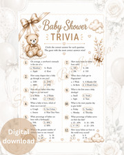 Baby Shower Trivia | Juego Baby Shower | Rompehielos Baby Shower imprimible