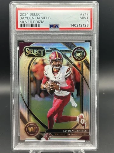 2024 Panini Select Jayden Daniels Silver Prizm Club Level Rookie (RC) #217 PSA 9