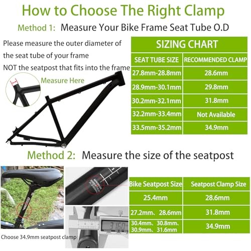 Bike Seat Post Clamp Quick Release Aluminium Alloy Bicycle Seat Clamp 31.8 mm - Picture 2 of 6