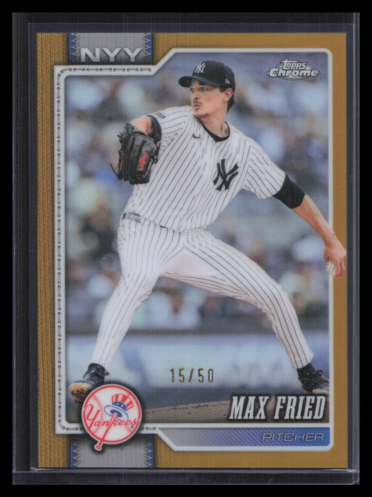 Max Fried 2026 Topps Chrome #113 Gold Refractors #/50