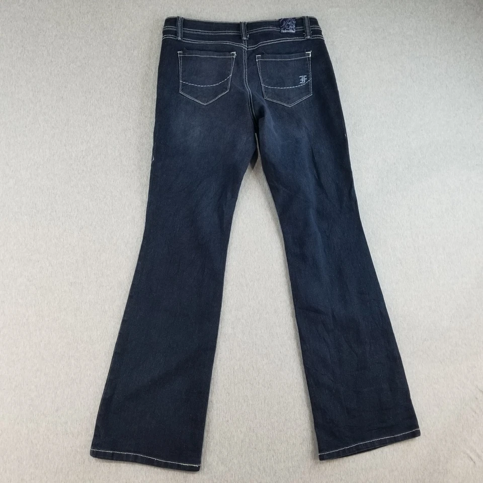 Pantalones de mezclilla para mujer Fade to Blue talla 6 azul oscuro lavado corte boot Rockabilly retro fuego Foto 4 de 4