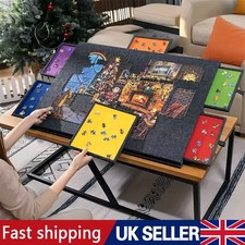 1500pcs Tilting Puzzle Board with 2-in-1 Designed Stand Cover Felt Mat 6 Drawers