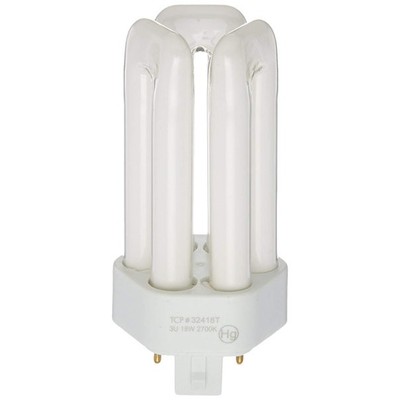 Fluorescent Triple Tube PL Lamp -18 Watt (1150 Lumens)Soft White (2700K) 4-Pin
