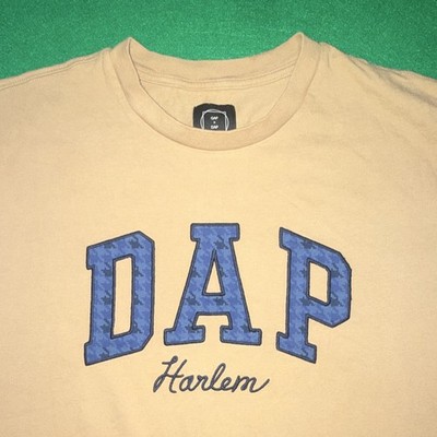 Gap x Dapper Dan DAP Harlem Logo Graphic T-Shirt Khaki Tan Men's Size Large