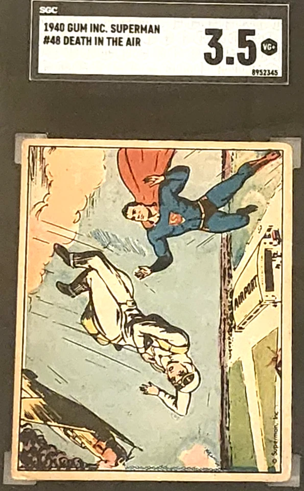 1940 GUM INC SUPERMAN #48 DEATH IN THE AIR SGC 3.5 VG+ - Image 2 of 3