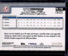 2025 Topps Pro Debut #PD-148 Bryce Cunningham Base Autographs Purple Foil #/299