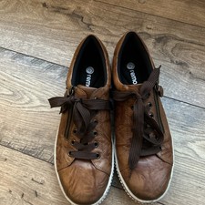 Remonte Shoes Womens Maditta Brown Leather Zip Oxford Comfort Sneaker Size 8