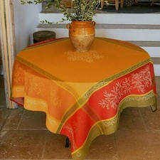 Tischdecke Jacquard Baumwolle mehrfarbig 160x160 cm Provence Fleckschutz Teflon