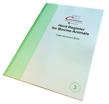 HERD REGISTER FOR BOVINE ANIMALS (A4/32 Pages) M003 (Cattle Movement Book)