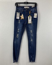 NWT Celebrity Ace Rhinestone Rip  Repair Jeans Size 3 / 26