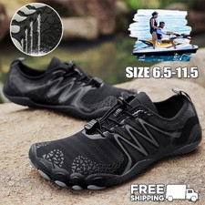 Men's Barefoot Quick Dry Water Shoes Sports Beach Rubber Aqua Sock Slip on Shoes