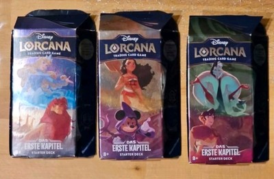 3x Starter Deck Deutsch 1.Set Disney LORCANA Das erste Kapitel 