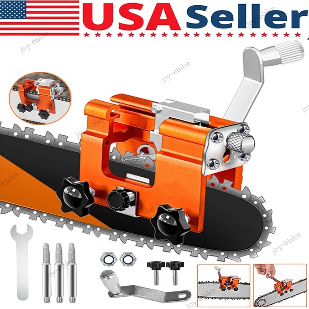 Chainsaw Chain Sharpening Jig Portable Hand Crank Sharpener 