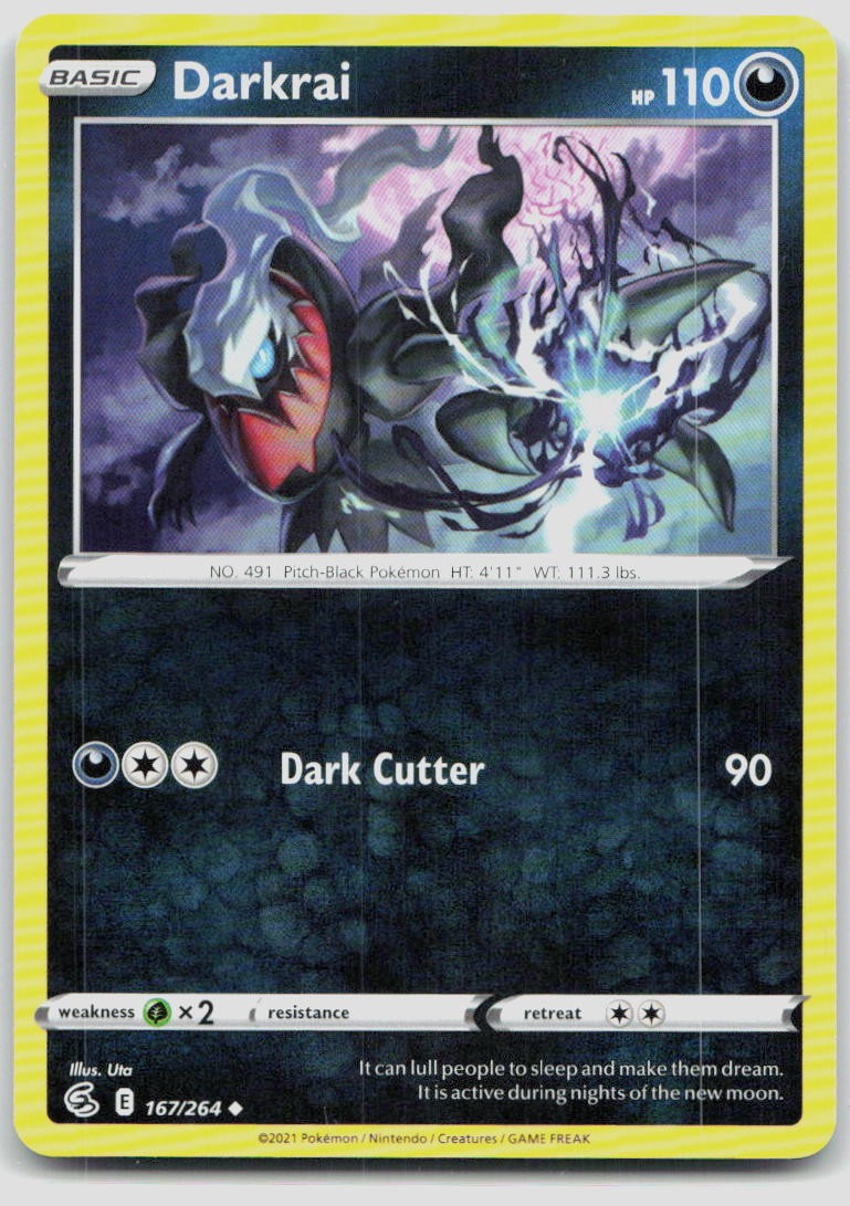 Darkrai 167/264 Pokemon SWSH08: Fusion Strike NM Uncommon English