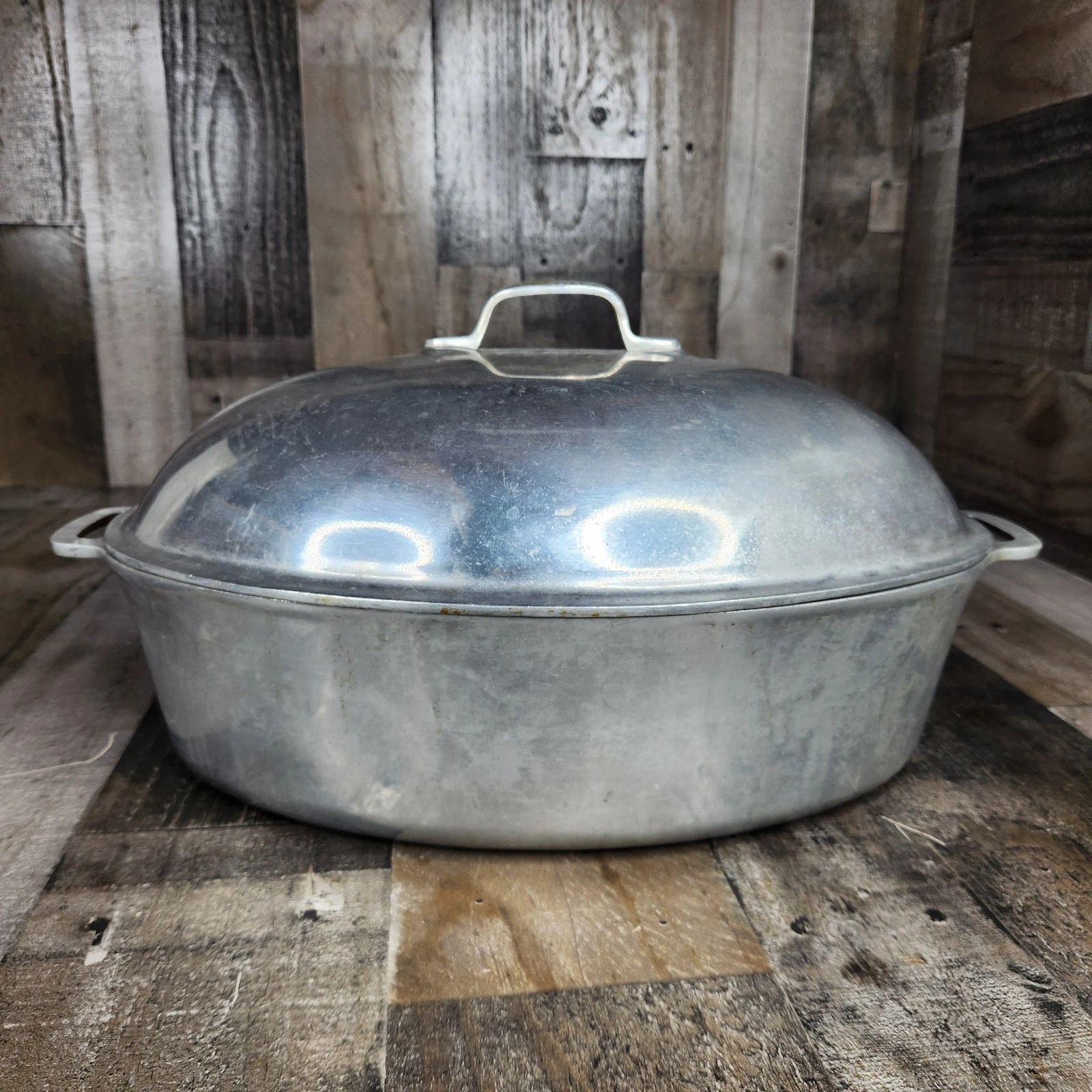 Vintage BALCO Cast Aluminum 16” Oval Roaster Pan With Lid