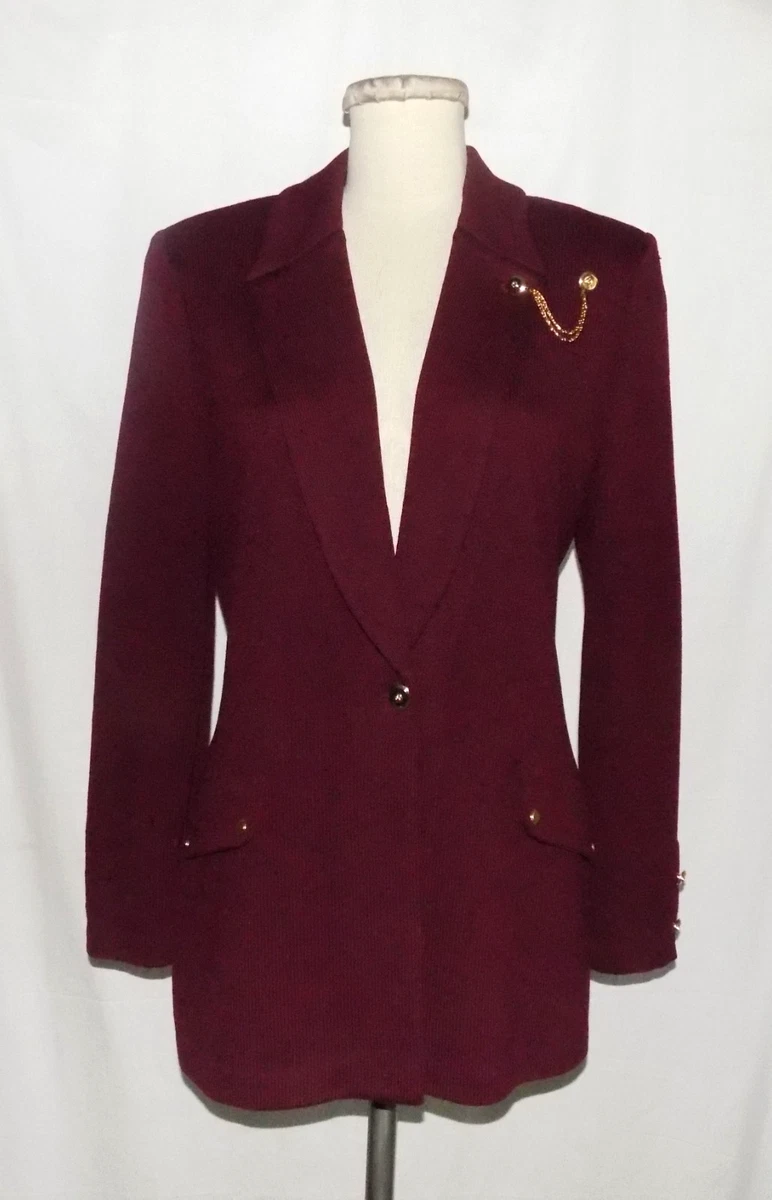 Ensemble Veste Et Robe (Dress Suit) St. John Collection - Taille 16 Rouge - Neuf Avec Étiquettes