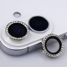 BONVAN for iPhone 16/16 Plus Camera Lens Protector Bling Glitter Diamond Metal C