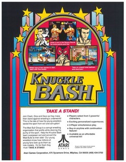 Knuckle Bash Atari Video Arcade Flyer / Brochure / Ad - Excellent