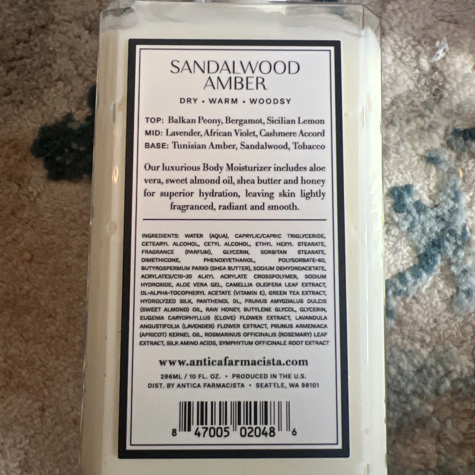 Antica Farmacista - Crema hidratante corporal ámbar sándalo 10 oz Foto 3 de 3