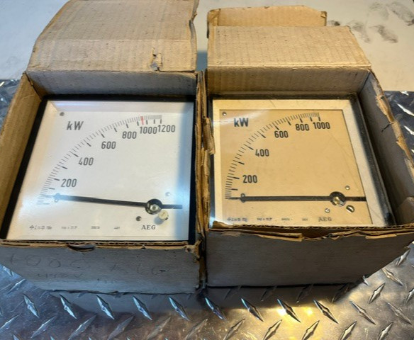 AEG Kw Pwr Generator Panel Meters - 1x 5201a + 2x4251a - 0-1200/0-1000kW - Vint