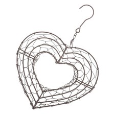 Guirnalda en forma de corazón cesta colgante marco de alambre percha de plantas de metal