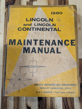 1960 Lincoln Continental Maintenance Manual Oem Factory Shop Service Book 1959 1960 Lincoln Continental Maintenance Manual Oem Factory Shop Service Book 1959