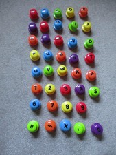 Buchstaben Stempel Set Alphabet ABC Zahlen und 5 Rechenzeichen, Kunststoff, groß