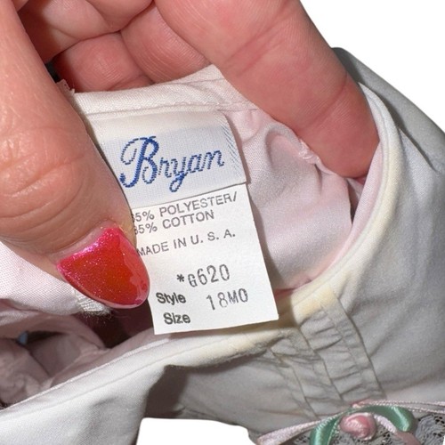 Vintage 80s Bryan Girls 18M Pink Lace Layered Full Circle Ruffled made in USA - Picture 6 of 6