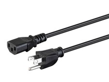Power Cord - 8 Feet - Black NEMA 5-15P to IEC-320-C13, 18AWG, 10A, SVT, 125V