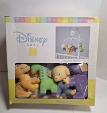 Vintage Disney Baby Musical Mobile Nursery Decor Plays Lion Sleeps Tonight.