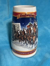 Vintage BUDWEISER Beer Stein Anheuser-Busch Century of Tradition Holiday 1999