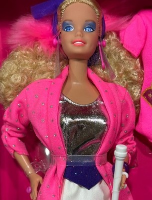 Barbie And The Rockers 1986 Repro Blonde Curly Hair & Purple Eye