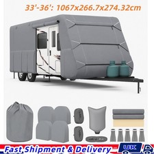 Motorhome RV Cover 7 Ply Waterproof Heavy Duty Breathable 10.1m - 11m Grey