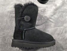 NEW Ugg Australia Bailey Button Toddlers Size 8 Black Suede Boot 5991T