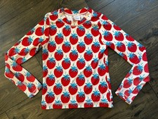 Hanna Andersson 140 10 Long Sleeve Strawberries Swim Top Rash Guard