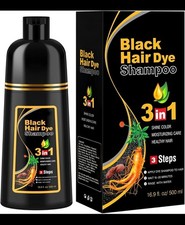 Black Hair Dye Shampoo for Men&Women, Colour Shampoo for Gray Hair,Semi-Permanen