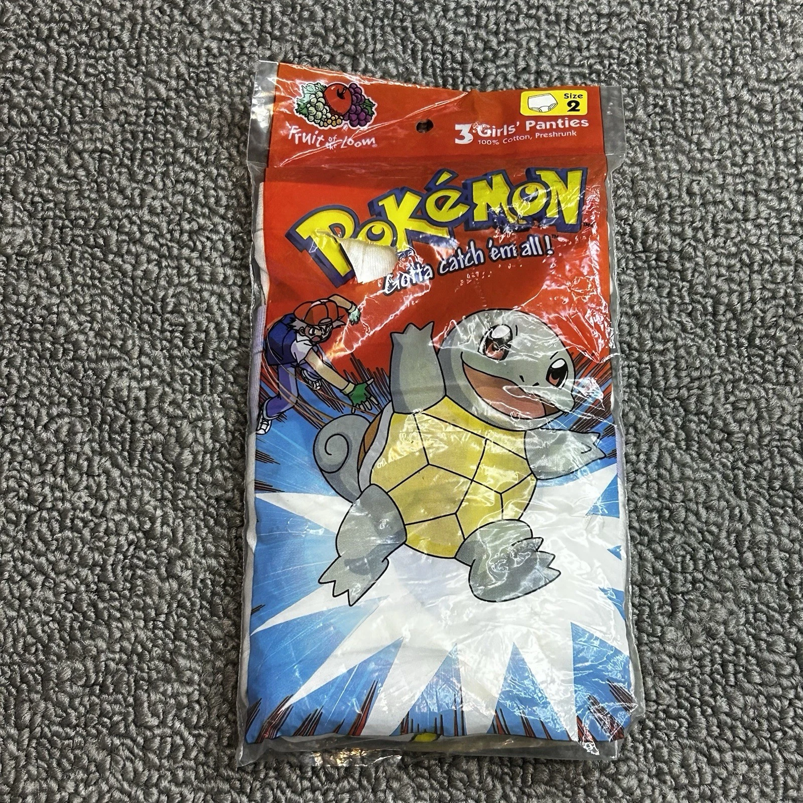 ポケモン フルーツオブザルーム ガールズ サイズ2 ファンパル 下着 100% コットン VTG 1999 - 画像1/5