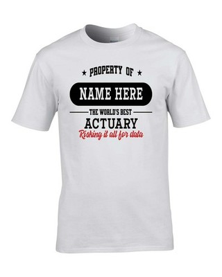 MEN'S PERSONALISED ACTUARY TAGLINE T-SHIRT GIFT
