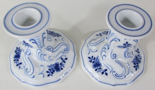 Paar EINZELKERZENLEUCHTER! Vintage HUTSCHENREUTHER Marke: BLUE ONION Muster: EXC - Bild 4 von 9