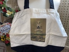 Graphic Print Cream Black Tote Bag