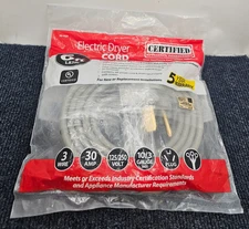 Certified Appliance Accessories ‎90-1024: 6ft Electric Dryer Cord, 30A 125/250V