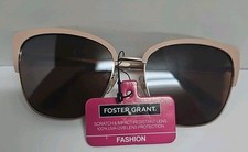 Foster Grant NS0924 Women's Cat Eye Rose Gold Fashion Sunglasses Polarized NWT 
