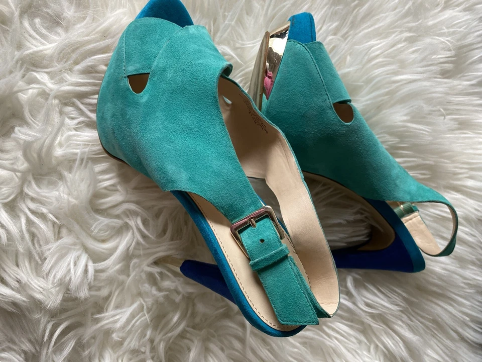 Boutique 9 Blue Peep Toe Suede Heels Size 8.5 - Изображение 3 из 4